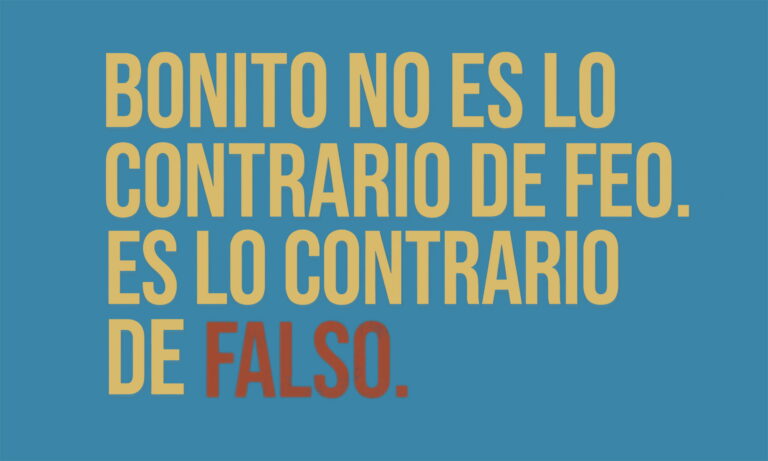 BONITO NO ES LO CONTRARIO DE FEO